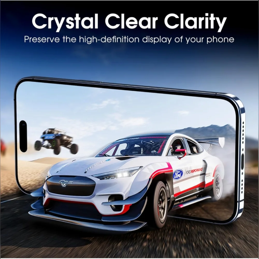 MOCOLL iPhone 15 Pro Max 1 Screen Protector & 1 Camera Lens Protector 6.7
